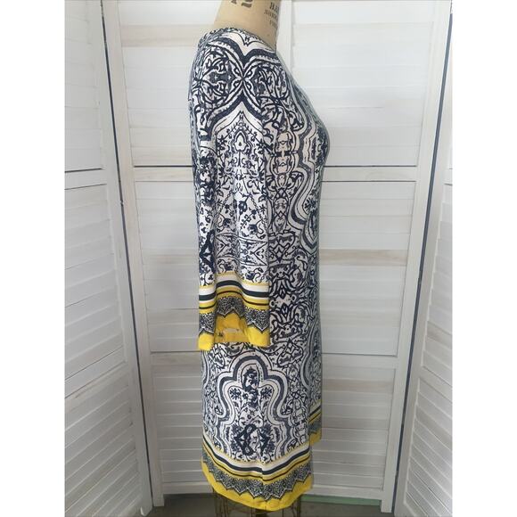 Haani Women's Sheath Dress Black White Yellow Size Medium - Picture 4 of 7